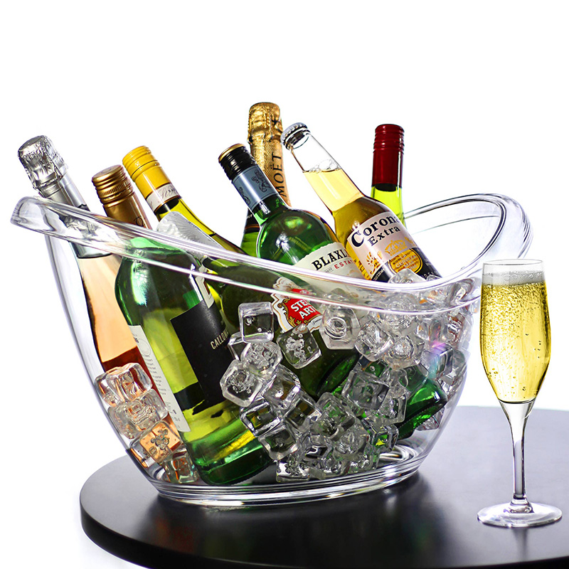 Wine Beer Mixed Drinks - Non-LED Boat Style Ice Bucket for