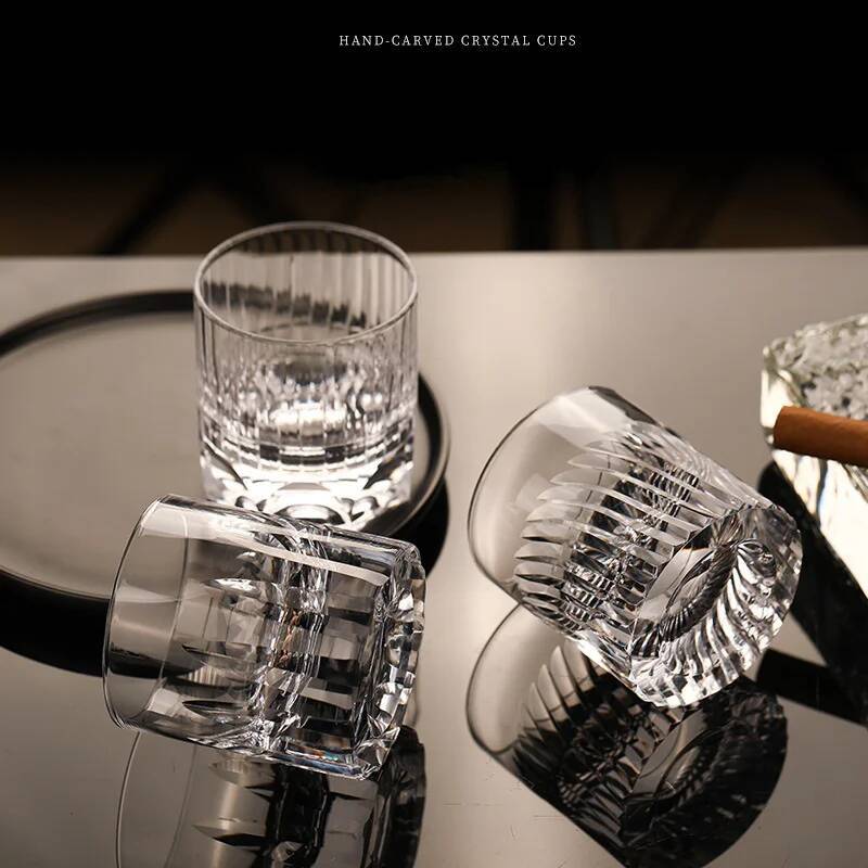 Wine Xo - 250ml Clear Carved Whiskey Crystal Cup