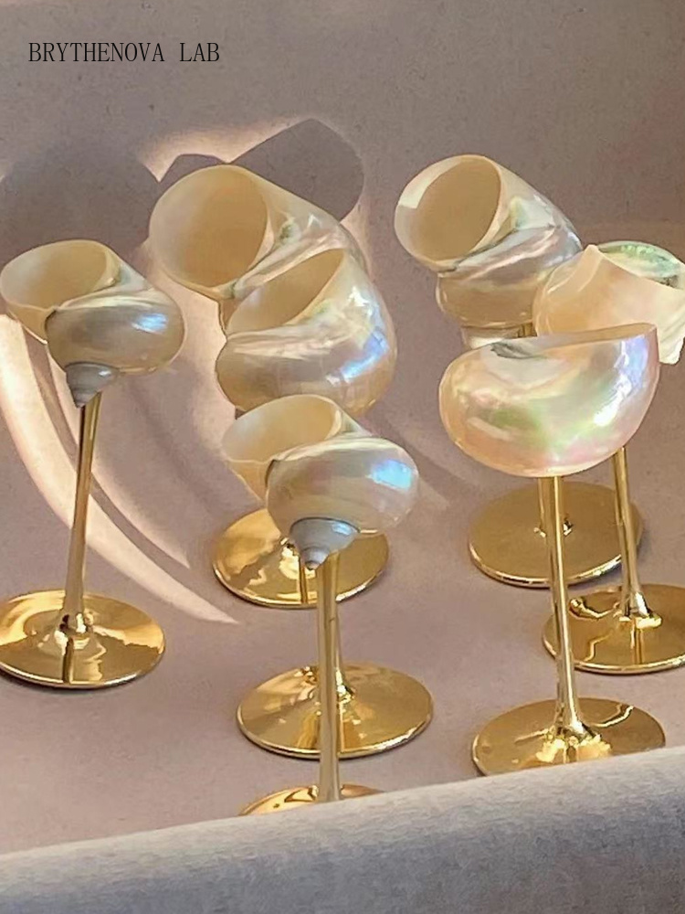 Wine Glass Set Crystal - AhunderJiaz Retro Couple Seashell Wine Cups
