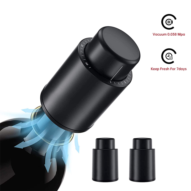 Wine Stopper Vacuum - LMETJMA Wine Bottle Stoppers Reusable Vacuum