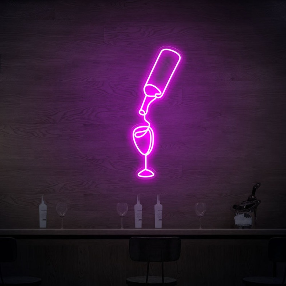 Wine Led Neon Sign lights USB  - đánh giá và giá Wine Beer Store
