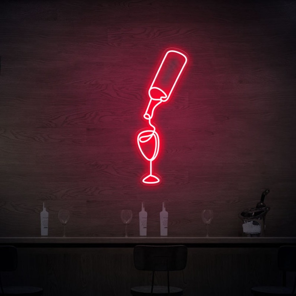 Wine Led Neon Sign lights USB  - đánh giá và giá Wine Beer Store