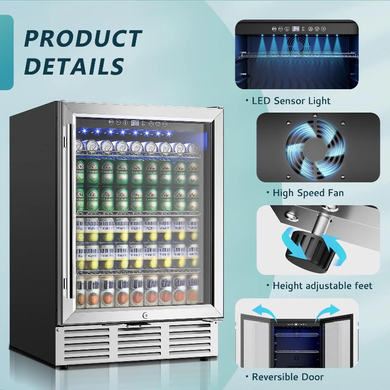 Beverage Refrigerator 24Inch 1 - đánh giá và giá Wine Beer Fridge Under Counter