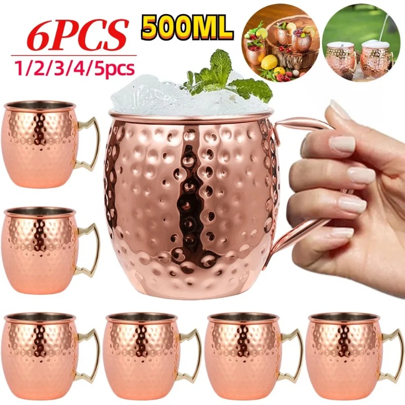 1-6PCS Cocktail Wine Cup Mosco - đánh giá và giá Wine Beer Juice
