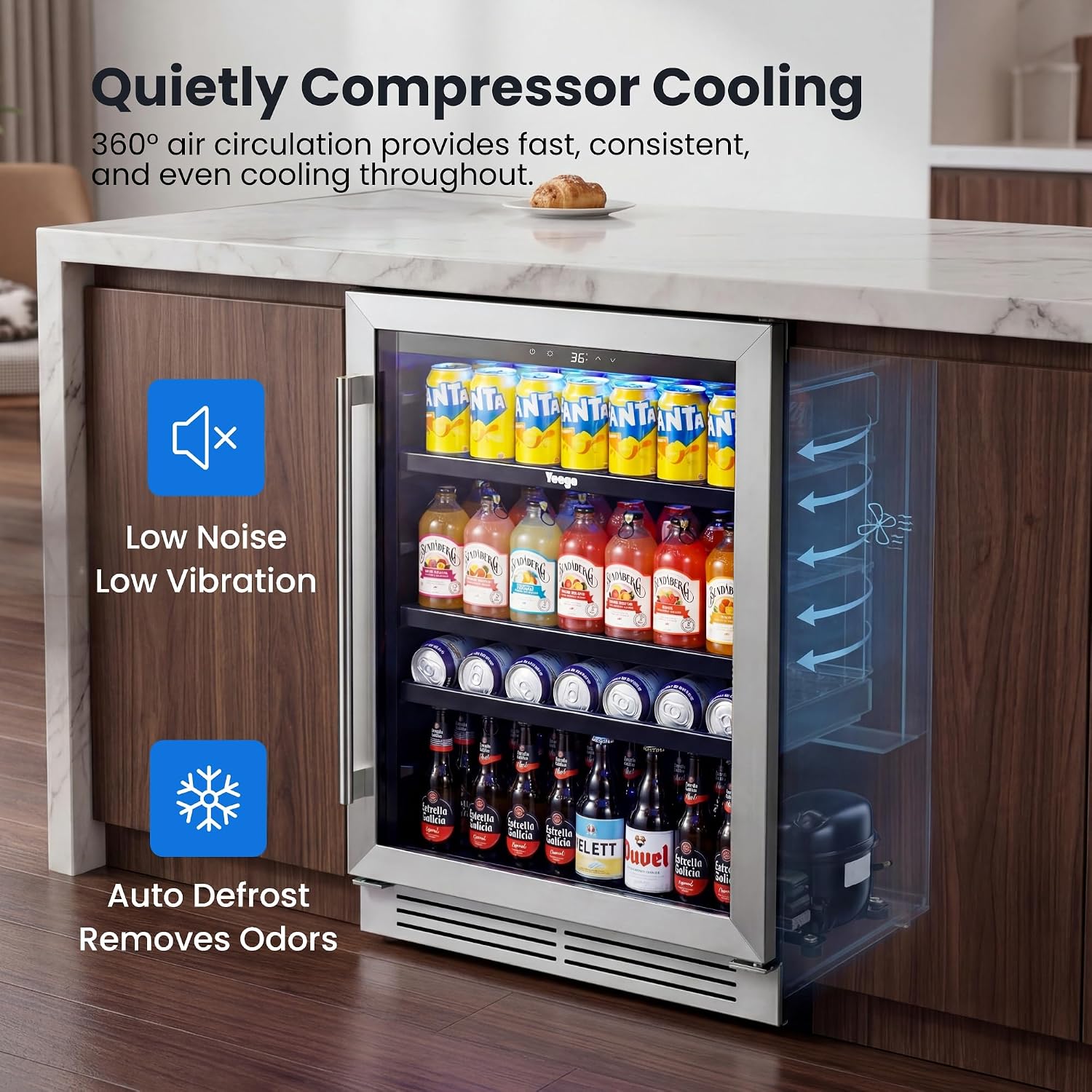 24 Inch Beverage Cooler Fridge - đánh giá và giá Wine Beer Fridge Under Counter