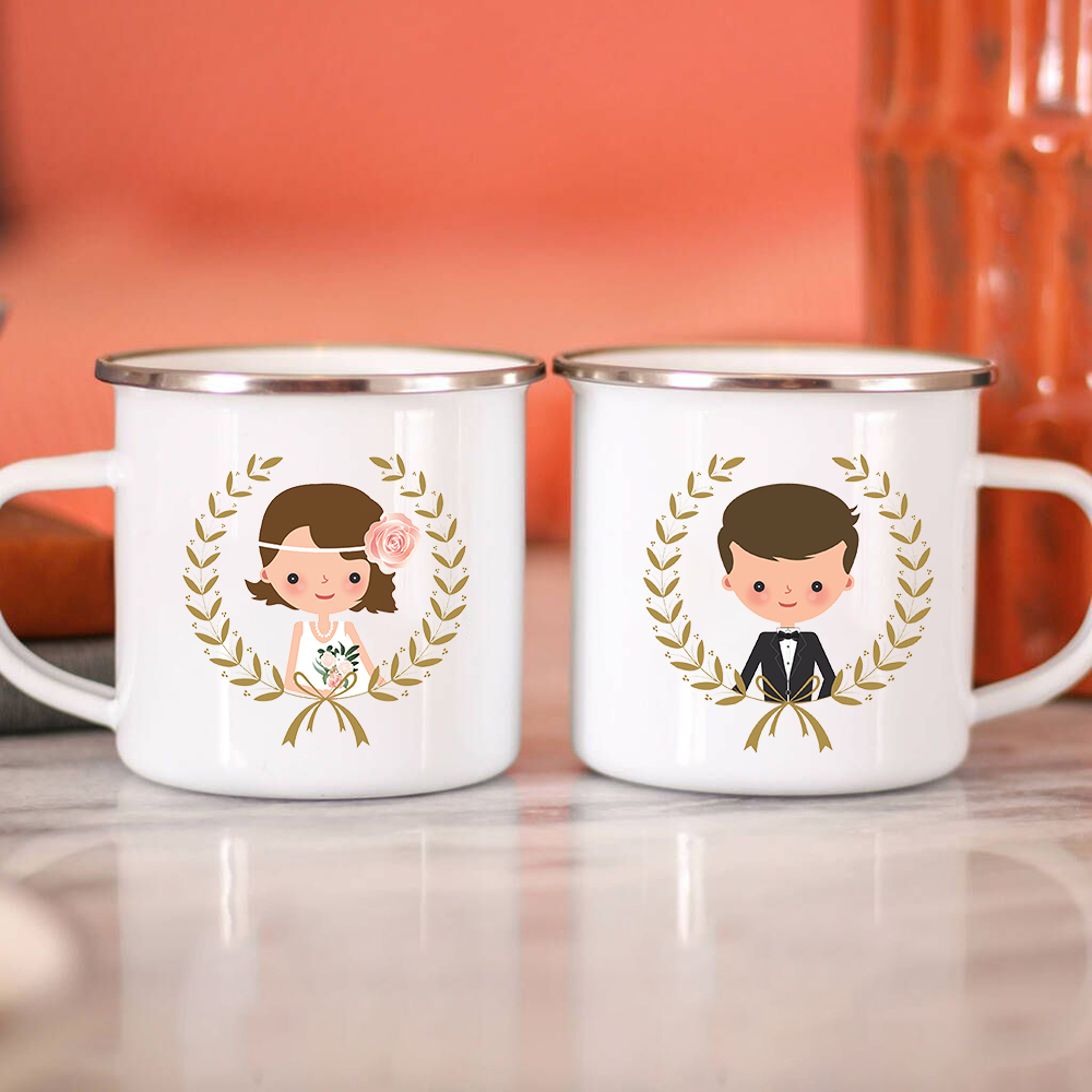 Bride Bridegroom Creative Enam - đánh giá và giá Wine Beer Juice